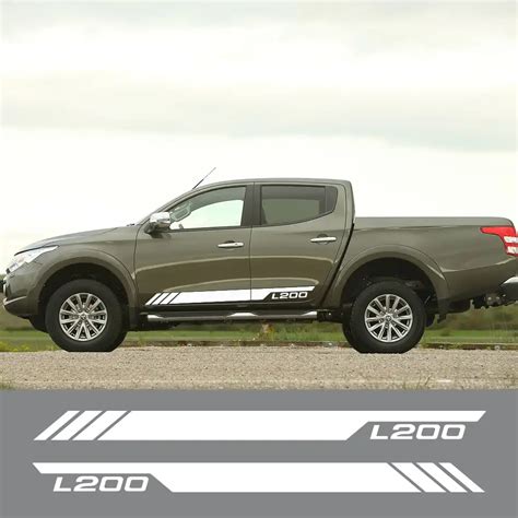 2Pcs Car Long Side Stripes Stickers For Mitsubishi L200 Triton Auto