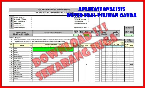 Aplikasi Analisis Butir Soal Pilihan Ganda Excel Ujian Nasional Sd 2017 Kumpulan Soal Dan