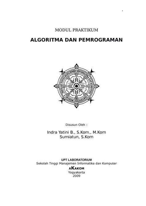 Algo Pemrograman Modul Praktikum Algoritma Dan Pemrograman Disusun