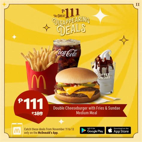 McDonalds The Great 111 Disappearing Deals Manila On Sale