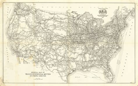 General Map Of Transcontinental Routes With Principal Connections Barry Lawrence Ruderman