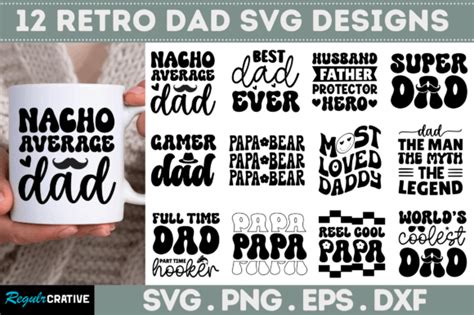 Retro Dad Svg Bundle Graphic By Regulrcrative · Creative Fabrica