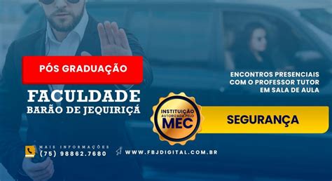 Pós-graduação em Segurança Pública e Privada – Faculdade Barão de Jequiriçá