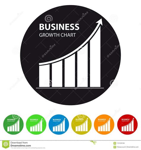 Business Growth Chart Icon Vector Illustration Stock Vector