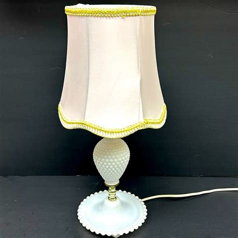 Accents Vintage Hobnail Milk Glass Boudoir Lamp With Pale Pink Shade Poshmark