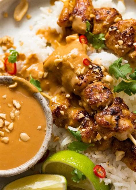 Satay De Poulet La Tha Avec Sauce Aux Arachides Recette De Cuisine