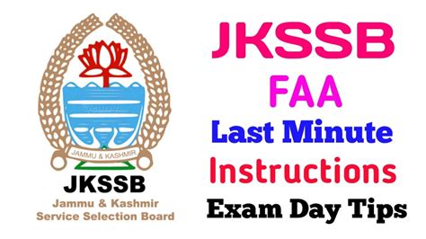 Jkssb Faa Exam Day Tips And Instructions