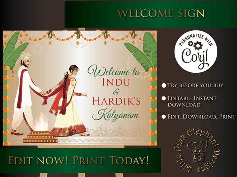 South Indian Signs In Kalyanam Signs Tamil Welcome Sign Etsy