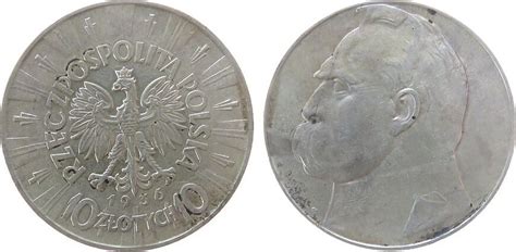 Polen 10 Zlotych 1936 Ag Pilsudski Etwas Fleckig Ss MA Shops