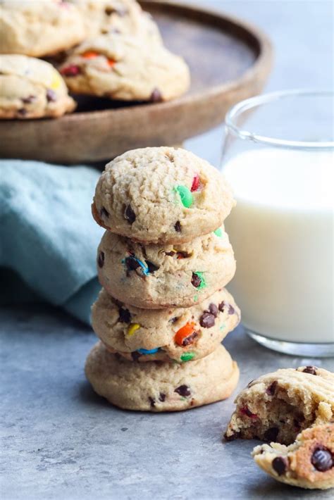 Thick And Chewy Mandm Chocolate Chip Cookies Caits Plate