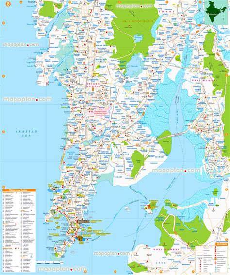 Mumbai Top Tourist Attractions Map Mumbai India Virtual Interactive