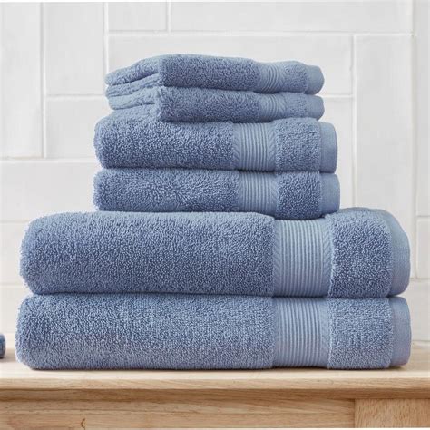 StyleWell 6 Piece HygroCotton Bath Towel Set In Washed Denim 6pcSet W