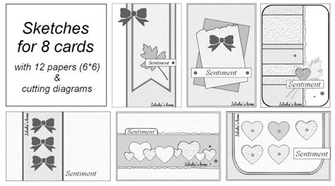 sketches  sets  cards  cutting diagrams project idea