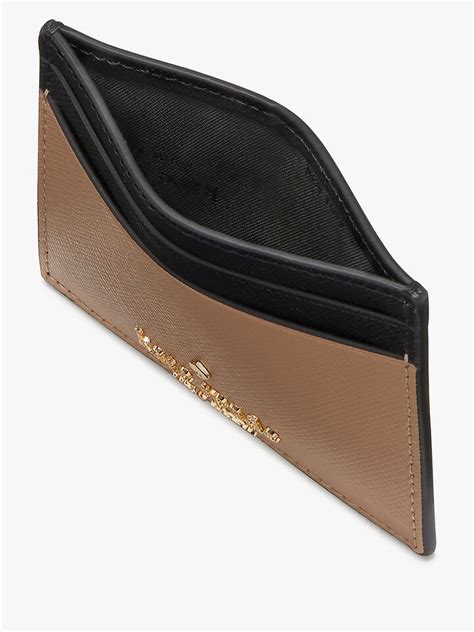 Madison Colorblock Saffiano Leather Small Slim Card Holder Brown