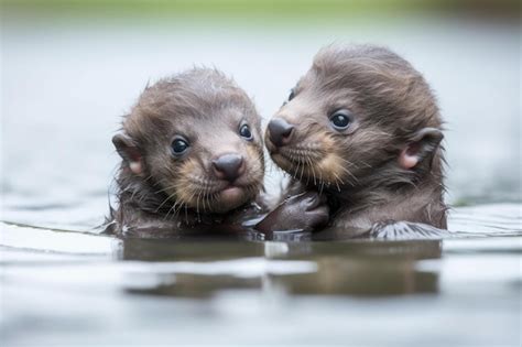 River Otters Holding Hands