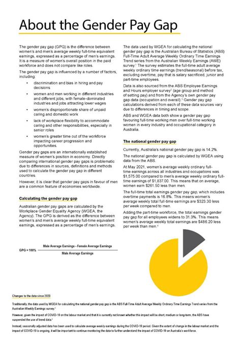 Appendix 6 Wgea Gender Pay Gap Fact Sheet August 2021 Wgea Review