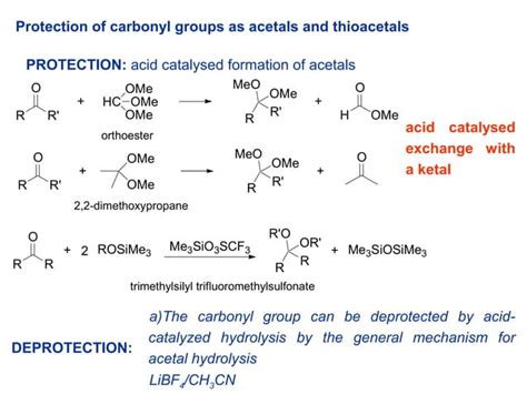 Protecting And Deprotecting Groups In Organic Chemistry