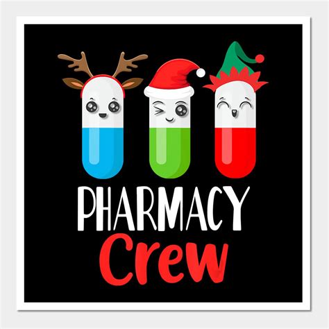 Pharmacy Tech Christmas Matching Outfit Pharmacist Wall Art Print