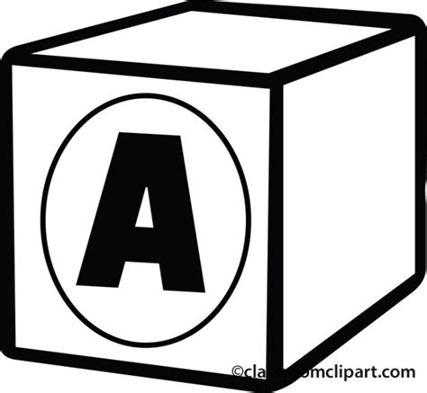 Black White Clipart Aalphabetblockblackwhite Classroom Clipart