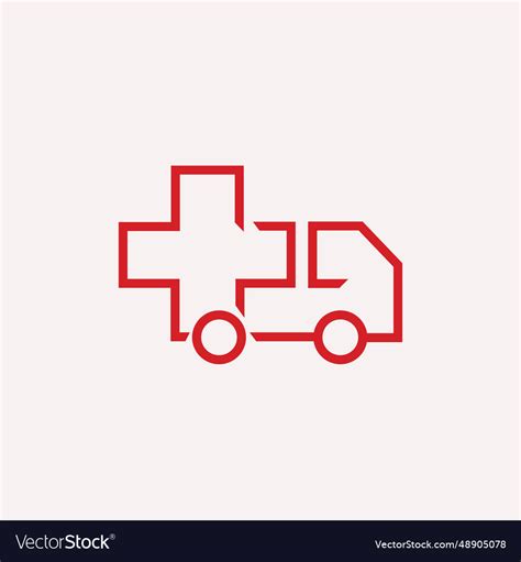 An ambulance with a medical cross logo Royalty Free Vector