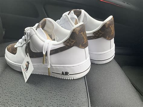 X 20 CUSTOM BROWN LV AIR FORCE 1 PRESTIGE QUALITY CUSTOMS