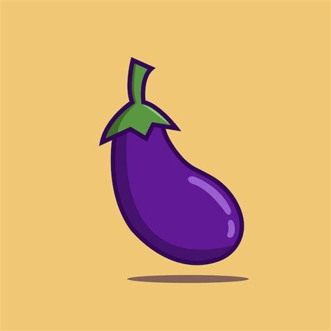 Premium Vector Eggplant Cartoon Icon Illustration