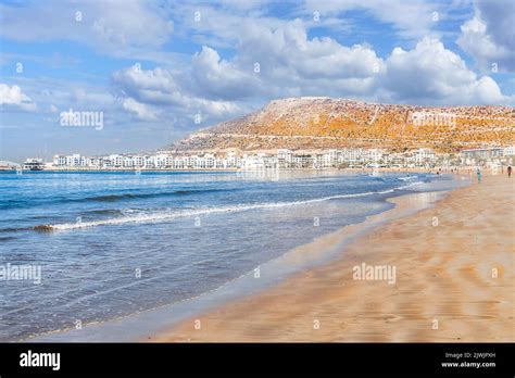 Landscape With Agadir Beach At Atlantic Coast Agadir City Morocco