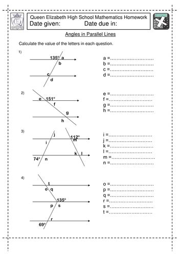 Ks3 Angles In Parallel Lines Worksheet By Jlcaseyuk Teaching Resources Tes