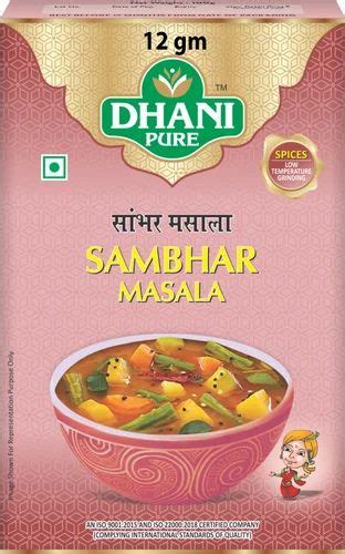 Dhani Pure 12g Sambhar Masala Packaging Type Box At Rs 10 Piece In