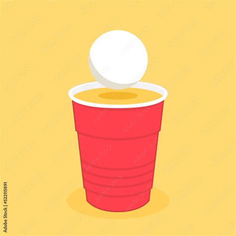 Plastic Cups Vector Red Beer Pong Plastic Cups With Ball Traditional