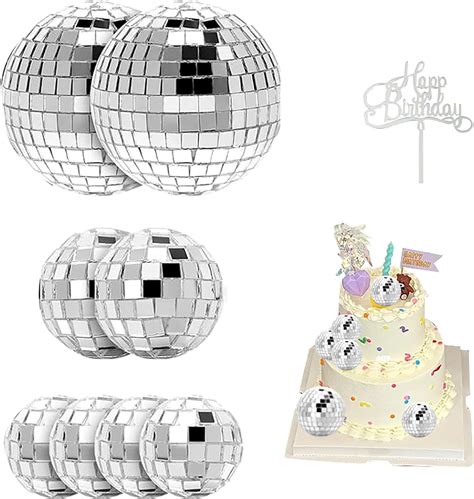 Amazon 8pcs Disco Ball Cupcake Toppers 1970s Disco Ball Happy