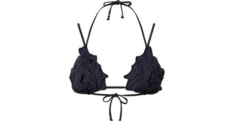 Twinset Floral Appliqué Triangle Bikini Top in Blue Lyst