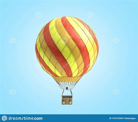 Hot Air Color Balloon D Render On Blue Background Stock Illustration Illustration Of Basket