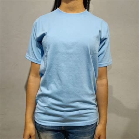 Jual KAOS SKY BLUE KAOS POLOS LENGAN PENDEK PANJANG KAOS COTTON