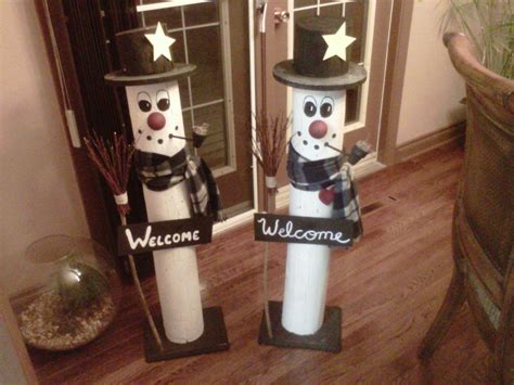 Snowman Fence Post Craft