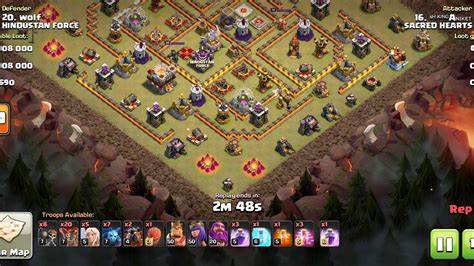 11v11 Queen Charge Lalo Op Strategy Clash Of Clans Youtube