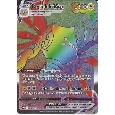 Pokemon Trading Card Game Regileki Vmax Rare Rainbow Card