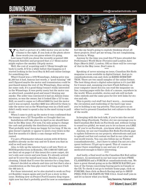 Canadian Hot Rods Magazine Volume Issue Back Issue