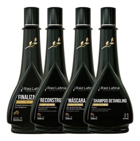 Kit Escova Acetinada Raiz Latina Finalizador Tutano Ml