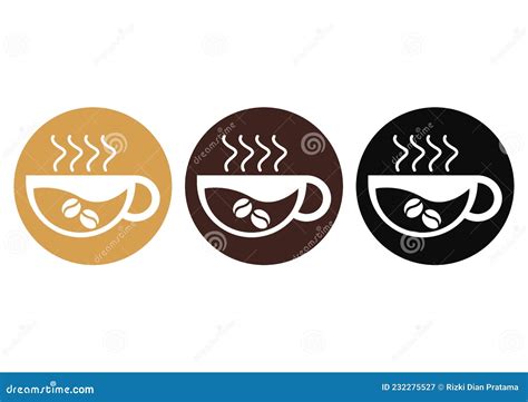 Coffee Symbols Set Cup Vector Icons Cartoondealer