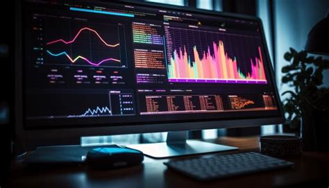 Premium Ai Image Glowing Pulse Trace On Computer Monitor Analyzing Growth Generated By Ai