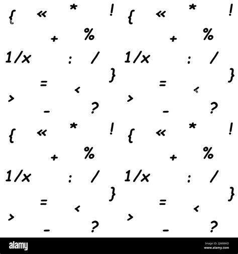 Seamless Black And White Pattern With Mathematical Symbols And