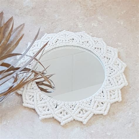 Miroir rond en macramé Manawea Macramé