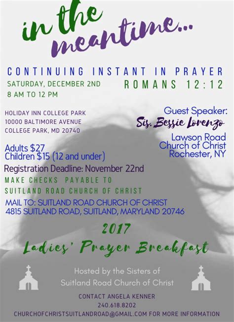 2017 Ladies Prayer Breakfast Suitland Road Church Of Christ