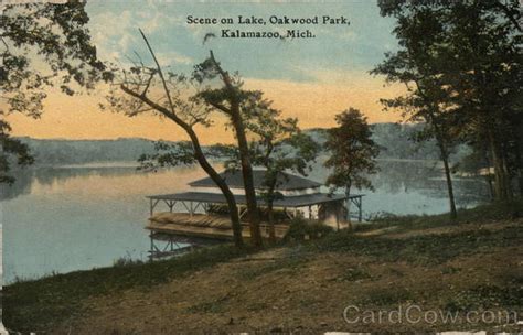 Lake Oakwood Park Kalamazoo Mi Postcard