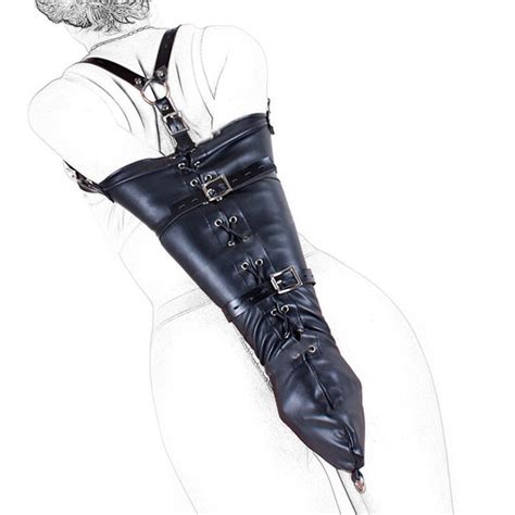 Arm Binder Glove Sleevesbehind Back Bondage Armbinderbdsm Leather Handcuffs Straight Jacket