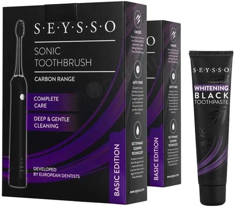 Szczoteczka Elektryczna Seysso Carbon Basic Zestaw 2x Szczoteczka Black