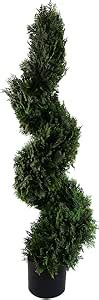 Amazon Leaf Artificial Boxwood Tower Tree Topiary Twist Metal Top