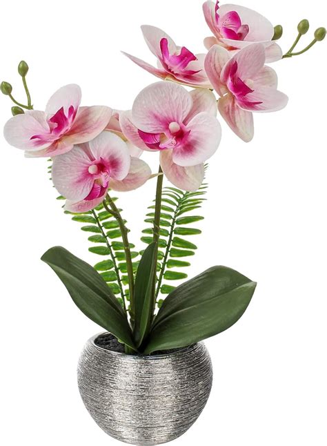 Briful Artificial Orchid Plants Pink Orchid Real Touch Flowers