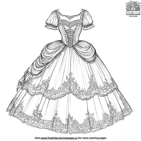 Victorian Ball Gown Coloring Pages